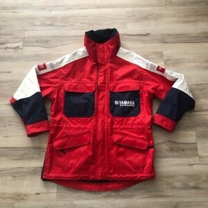 Vintage Yamaha Outboards Black and Red Jacket